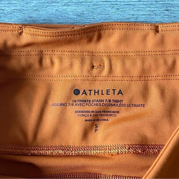 Athleta Ultimate Stash Pocket 7/8 Tight High Rise Small Orange - Picture 4 of 14